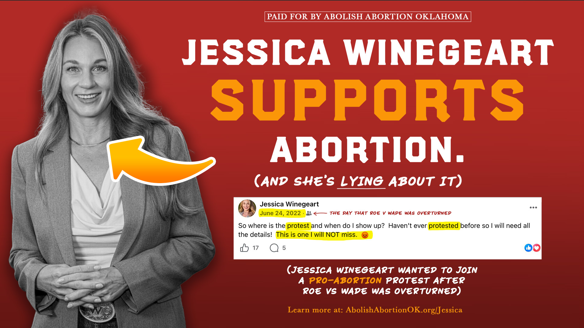 Jessica Winegeart Supports Abortion